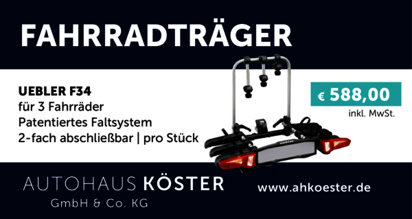 Angebot: Fahrradträger UEBLER F34 | Autohaus Köster