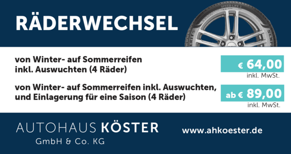 Angebot: Räderwechsel und Einlagerung | Autohaus Köster