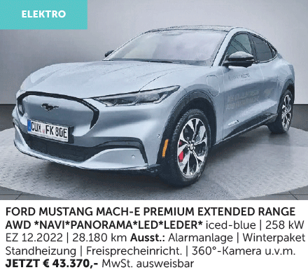 Autohaus Köster | Gebrauchtwagen-Angebot: Ford Mustang Mach-E Premium Extendet Range AWD | iced-blue| aus 2022
