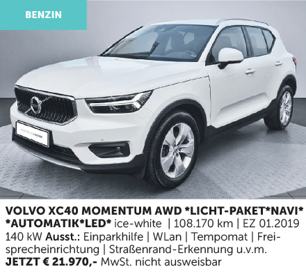 Autohaus Köster | Gebrauchtwagen-Angebot: Volvo XC40 Momentum AWD | ice-white | aus 2019