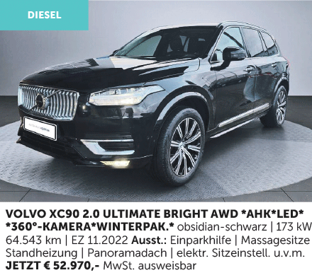 Autohaus Köster | Gebrauchtwagen-Angebot: Volvo XC90 Ultimate Bright AWD | onyx-black | aus 2022