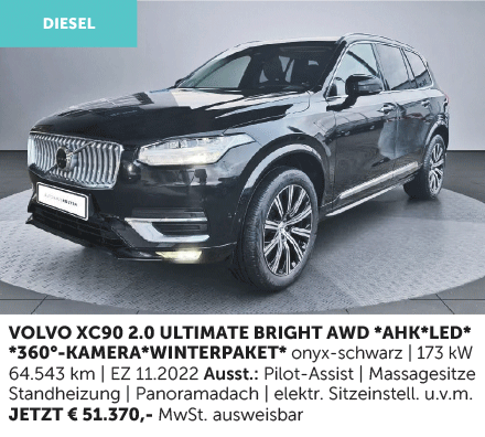Autohaus Köster | Gebrauchtwagen-Angebot: Volvo XC90 Ultimate Bright AWD | Onyx-black | aus 2022