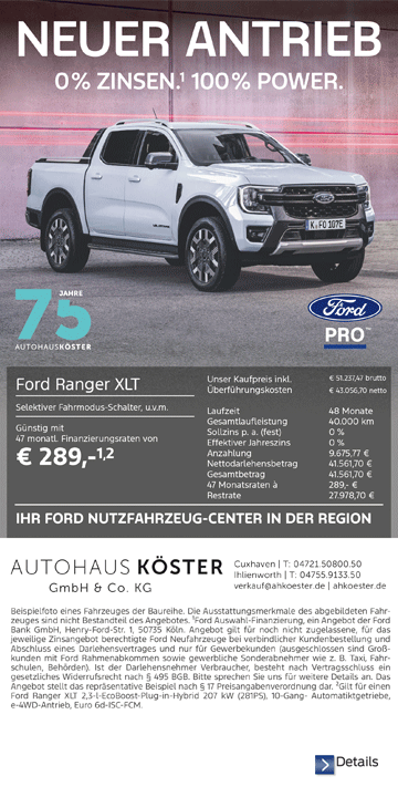 Angebote: Ford Ranger XLT PHEV  | Autohaus Köster