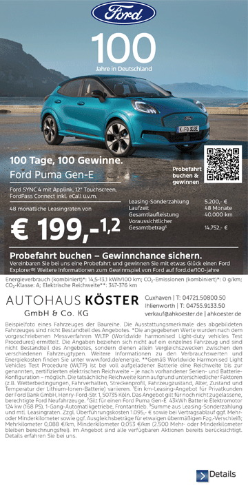 Angebote: Ford Puma Gen-E  | Autohaus Köster